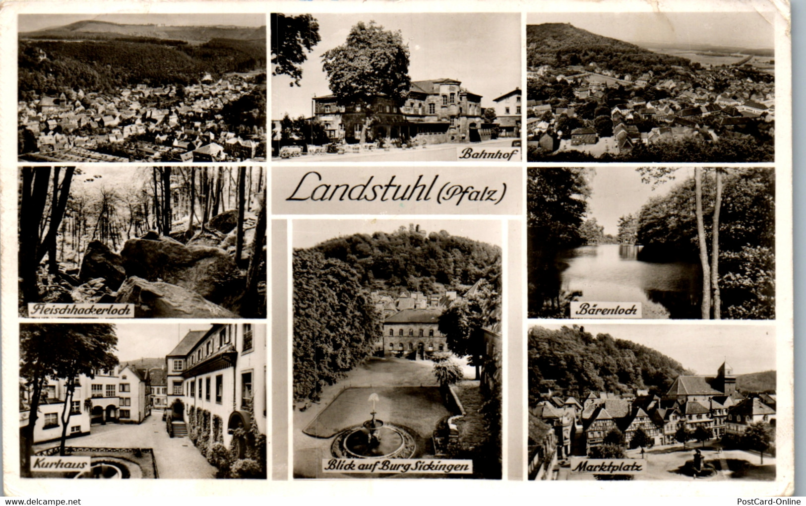 41760 - Deutschland - Landstuhl , Pfalz . Fleischhackerloch , Kurhaus , Bärenloch , Marktplatz , Bahnhof - Gelaufen - Landstuhl