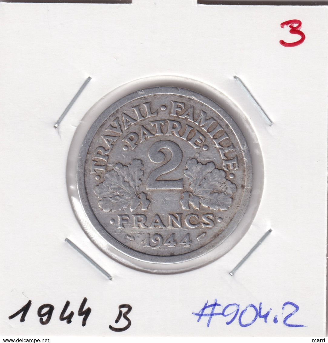 France 2 Francs 1944 B Km#904.2 - 2 Francs