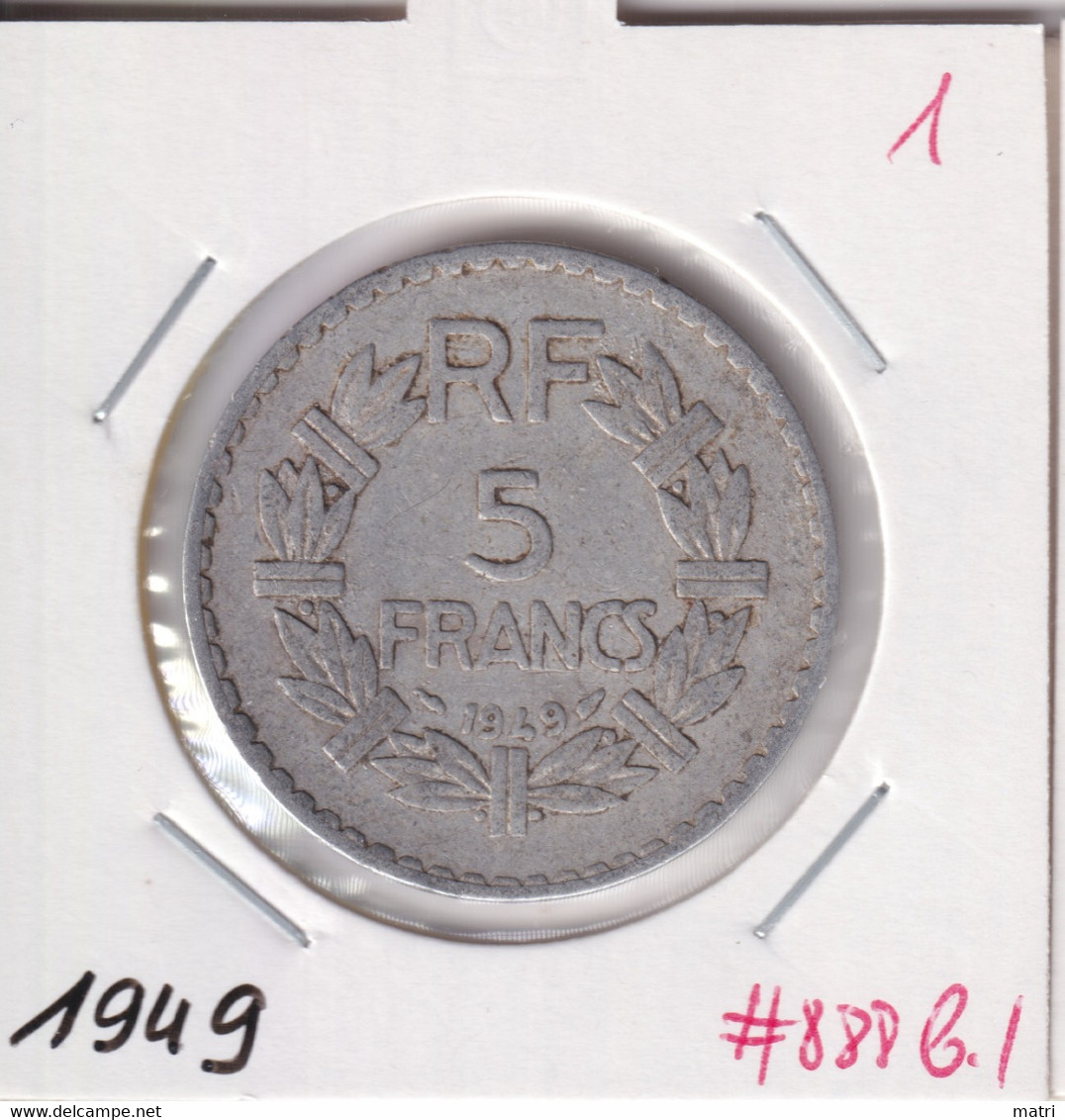 France 5 Francs 1949 Km#888b.1 - 5 Francs