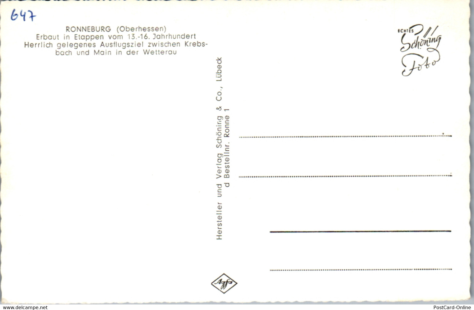 41934 - Deutschland - Main , Krebsbach , Ronneburg , Oberhessen - Nicht Gelaufen - Ronneburg