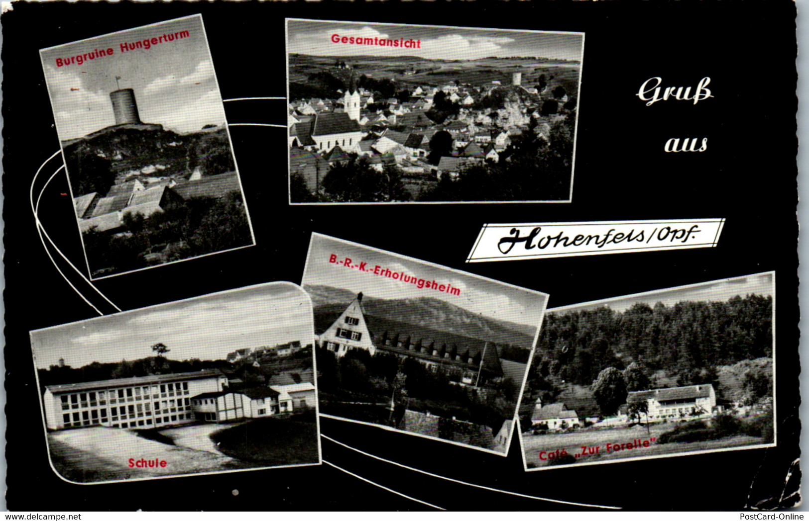 41939 - Deutschland - Hohenfels , Burgruine Hungerturm , Schule , Cafe Zur Forelle , B. R. K. Erholungsheim - Gelaufen - Aichach