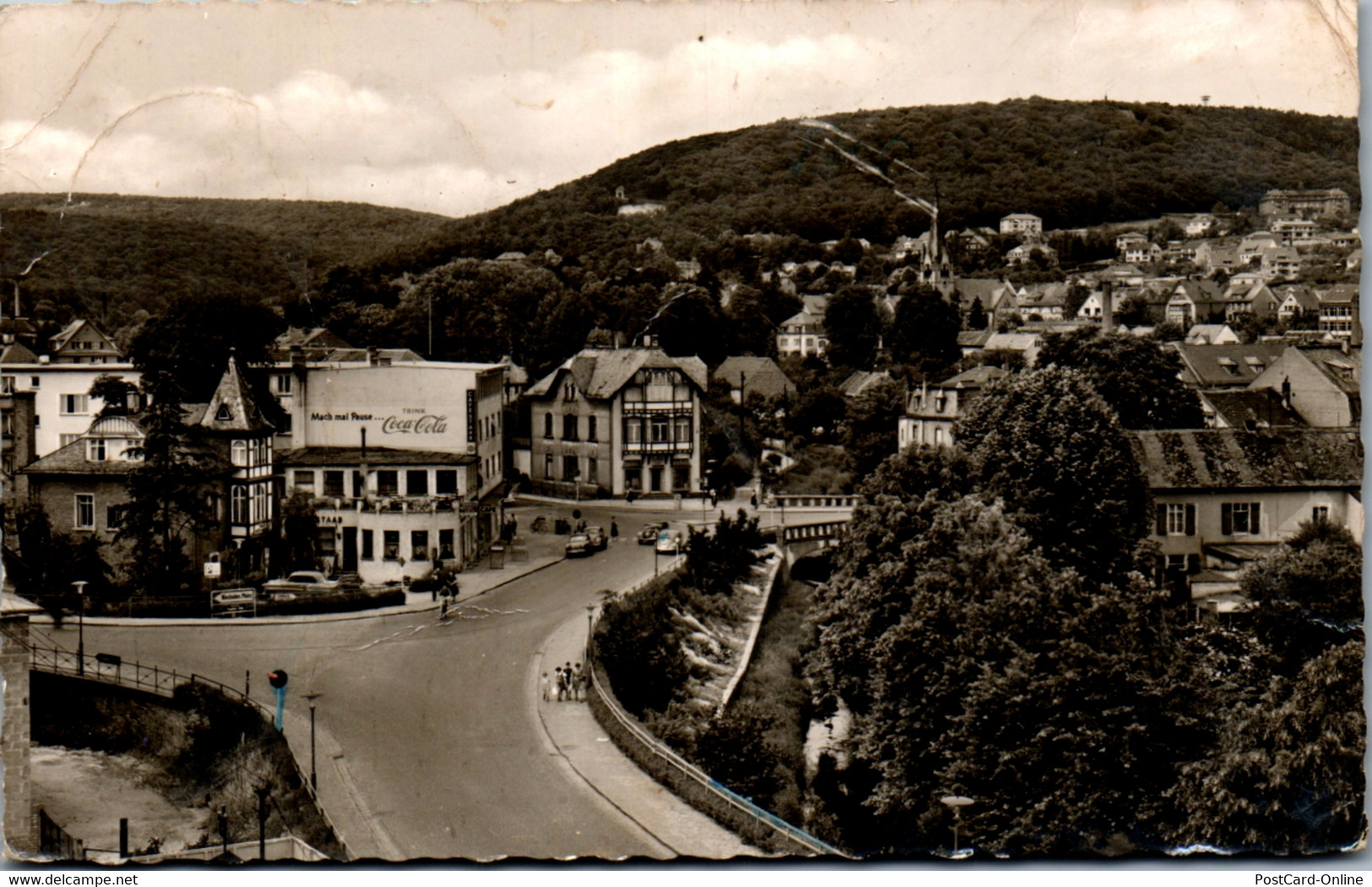 42050 - Deutschland - Hofheim I. Taunus , Blick Vom Bahnhof , L. Beschädigt , Coca Cola Reklame - Gelaufen - Hofheim