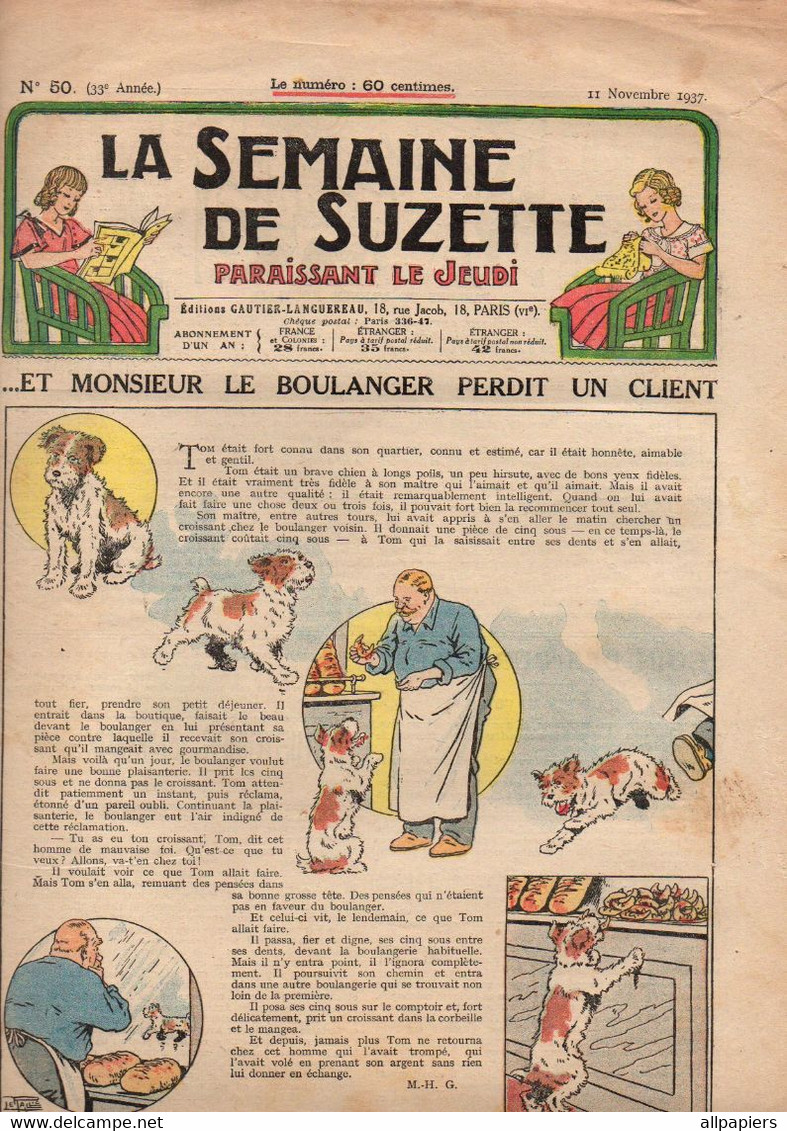 La Semaine De Suzette N°50 Et Monsieur Le Boulanger Perdit Un Client - L'histoire De Sainte Odile - Défense De Beauvoir - La Semaine De Suzette