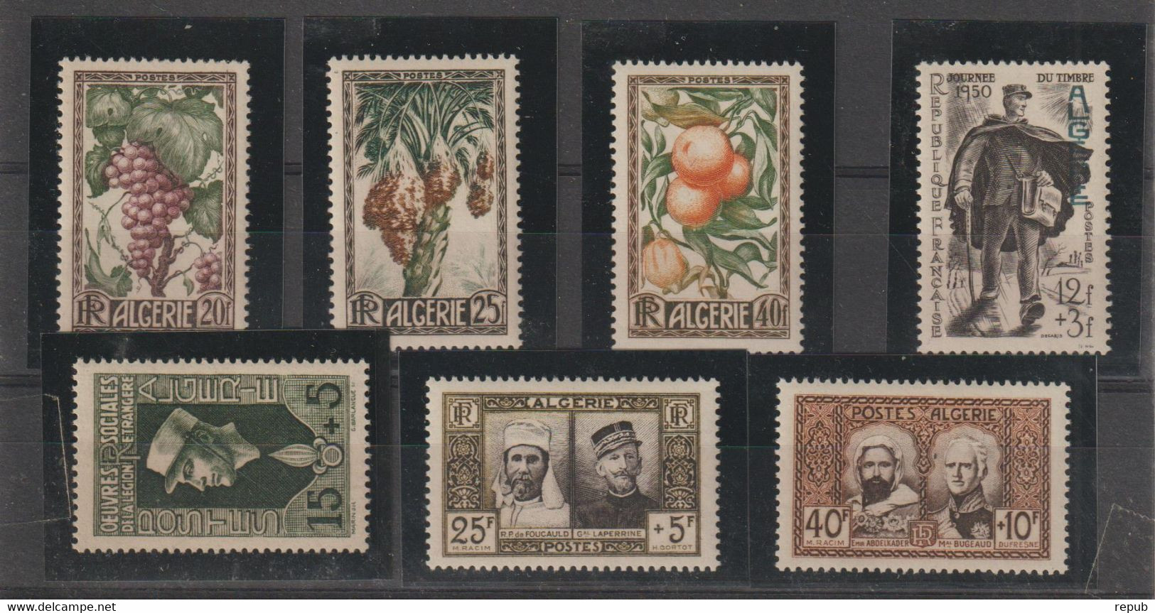 Algérie Année Complète 1950 Du 279 Au 285, 7 Val ** MNH - Unused Stamps