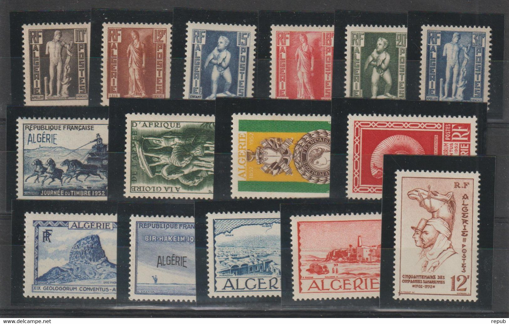 Algérie Année Complète 1952 Du 288 Au 302, 15 Val ** MNH - Neufs