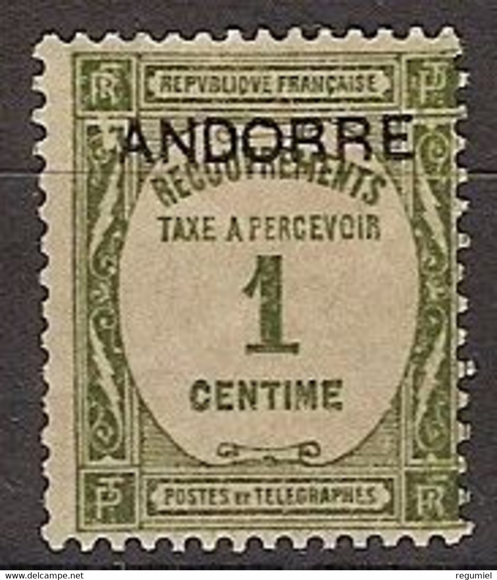 Andorra Francesa Tasas  9 * Charnela. 1932 - Neufs