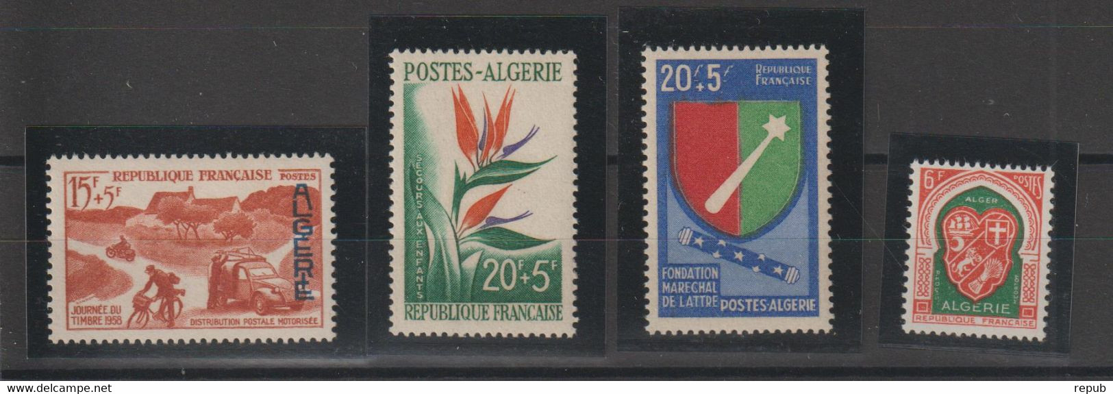 Algérie Année Complète 1958 Du 350 Au 353, 4 Val ** MNH - Unused Stamps