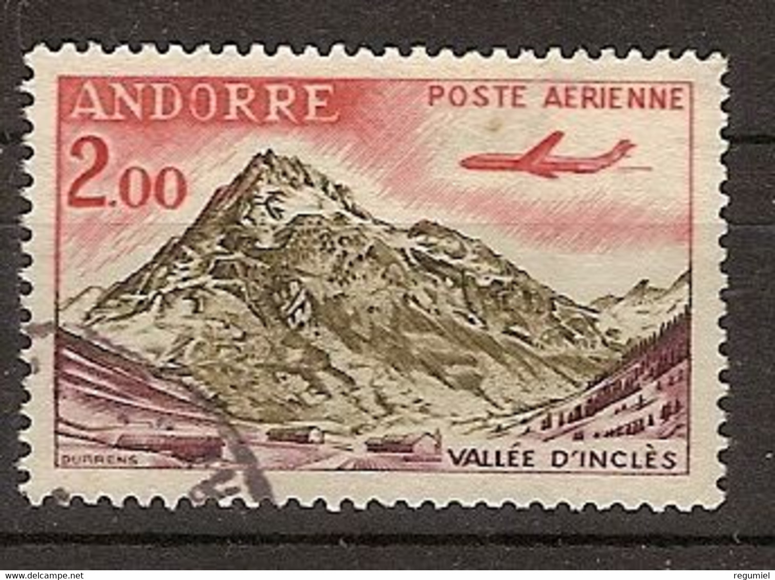 Andorra Francesa Aereo U 5 (o) Usado. 1961 - Posta Aerea