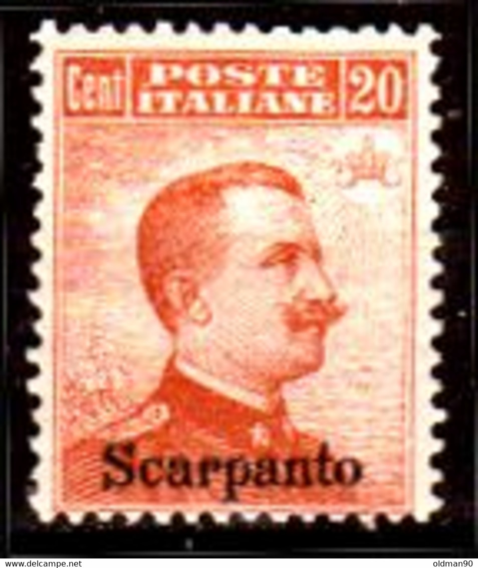 Egeo-OS-343- Scarpanto: Original Stamps And Overprint 1917 (++) MNH - Quality In Your Opinion. - Egée (Scarpanto)
