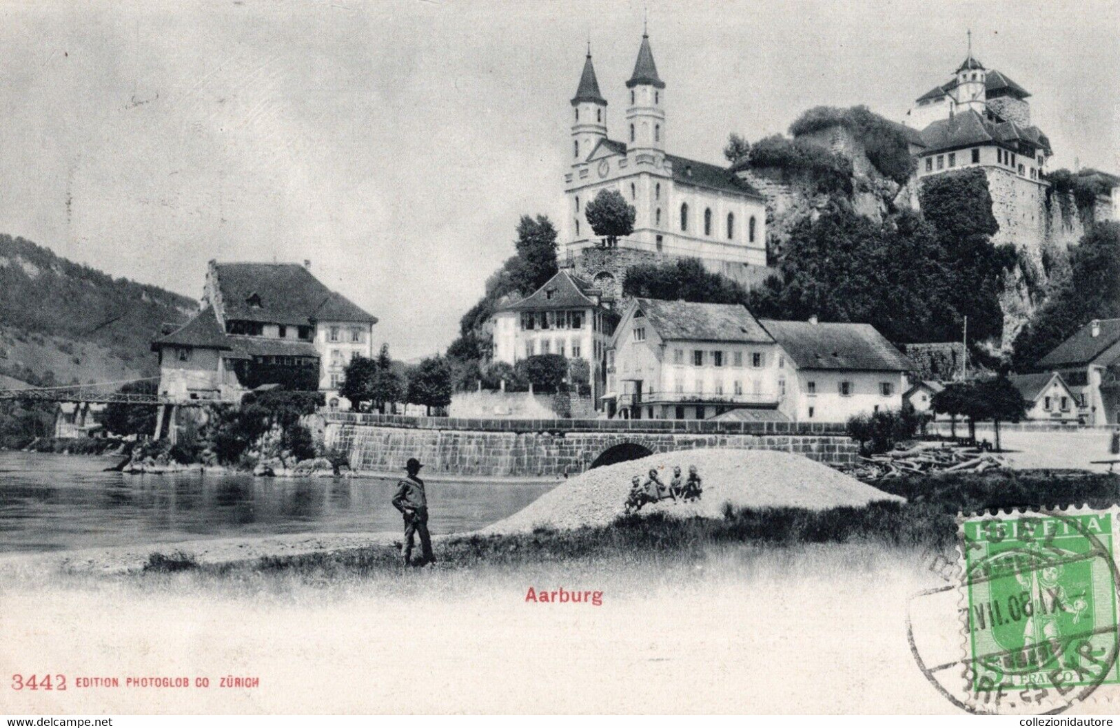 SWITZERLAND - AARBURG  - ANIMATA - BAMBINI - CARTOLINA FP SPEDITA NEL 1908 - Aarburg