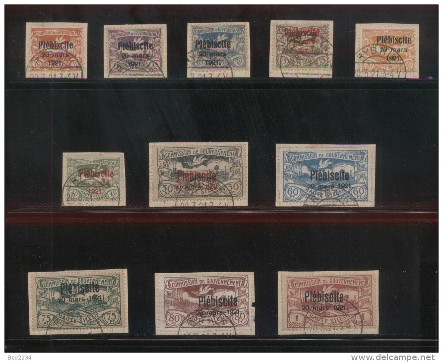 POLAND HAUTE SILESIE PLEBISCITE UPPER SILESIA 1921 OVERPRINT SERIES OF 11 USED - Covers & Documents