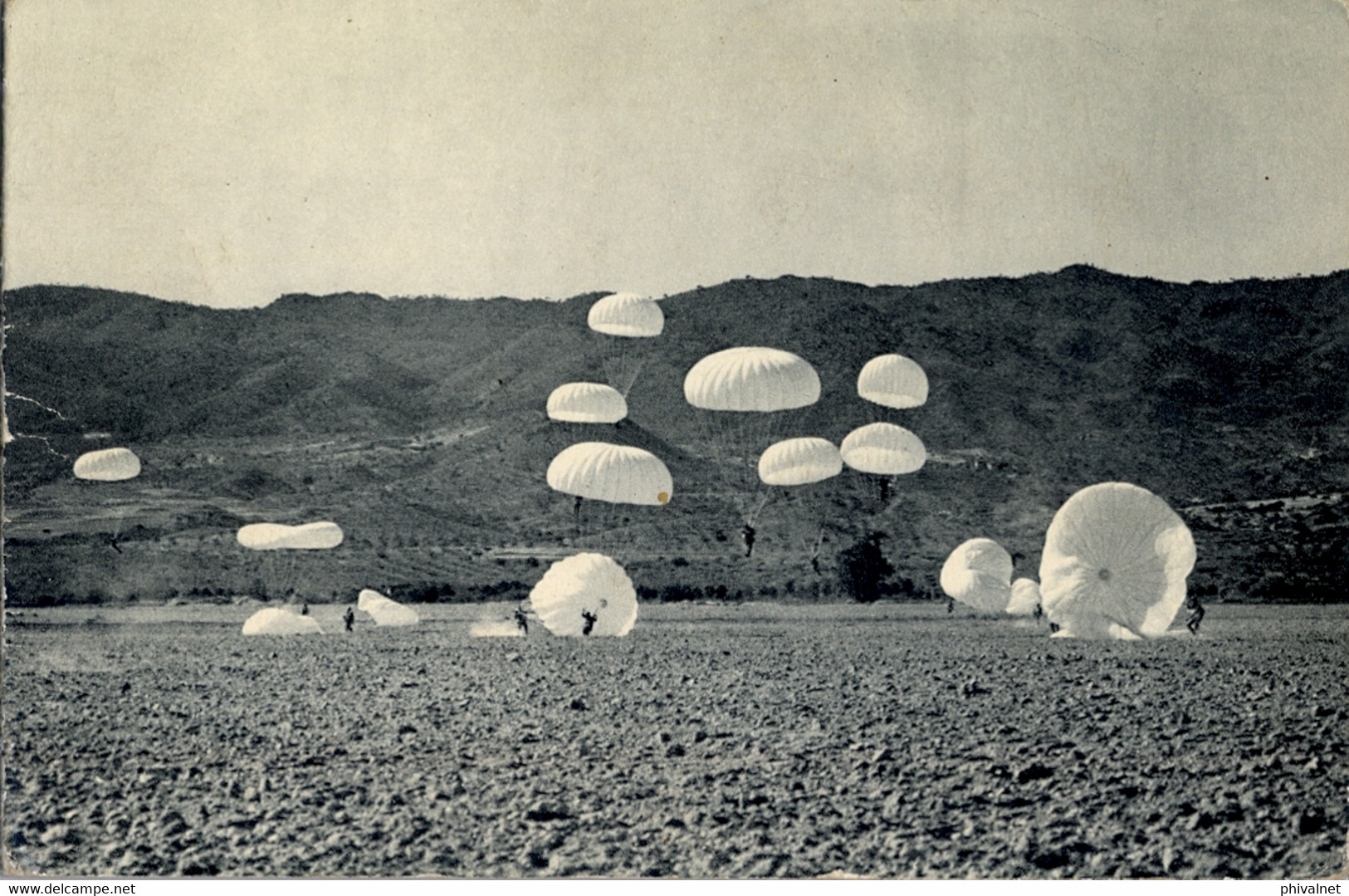 T.P. NO CIRCULADA , AÑO 1964 - LAS PALMAS DE GRAN CANARIA ,  FOURNIER , PARACAIDISMO , SKYDIVING , FALLSCHIRMSPRINGEN - Parachutting