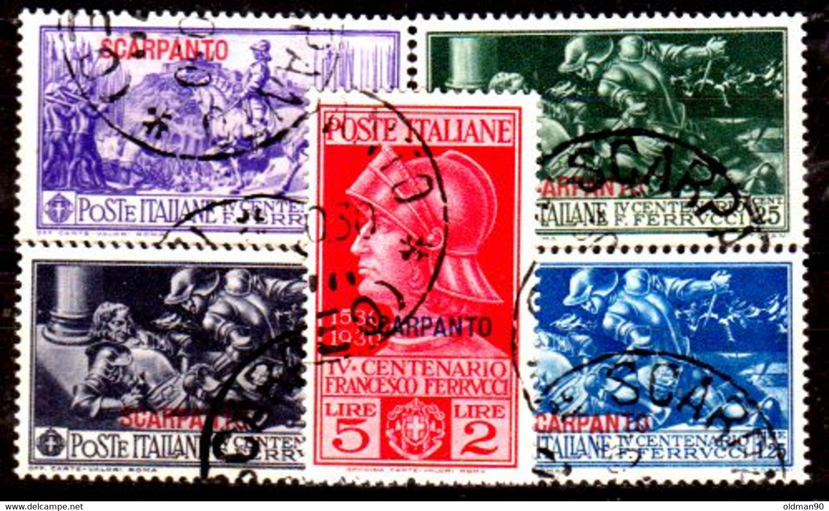 Egeo-OS-345- Scarpanto: Original Stamps And Overprint 1930 (o) Used - Quality In Your Opinion. - Aegean (Scarpanto)