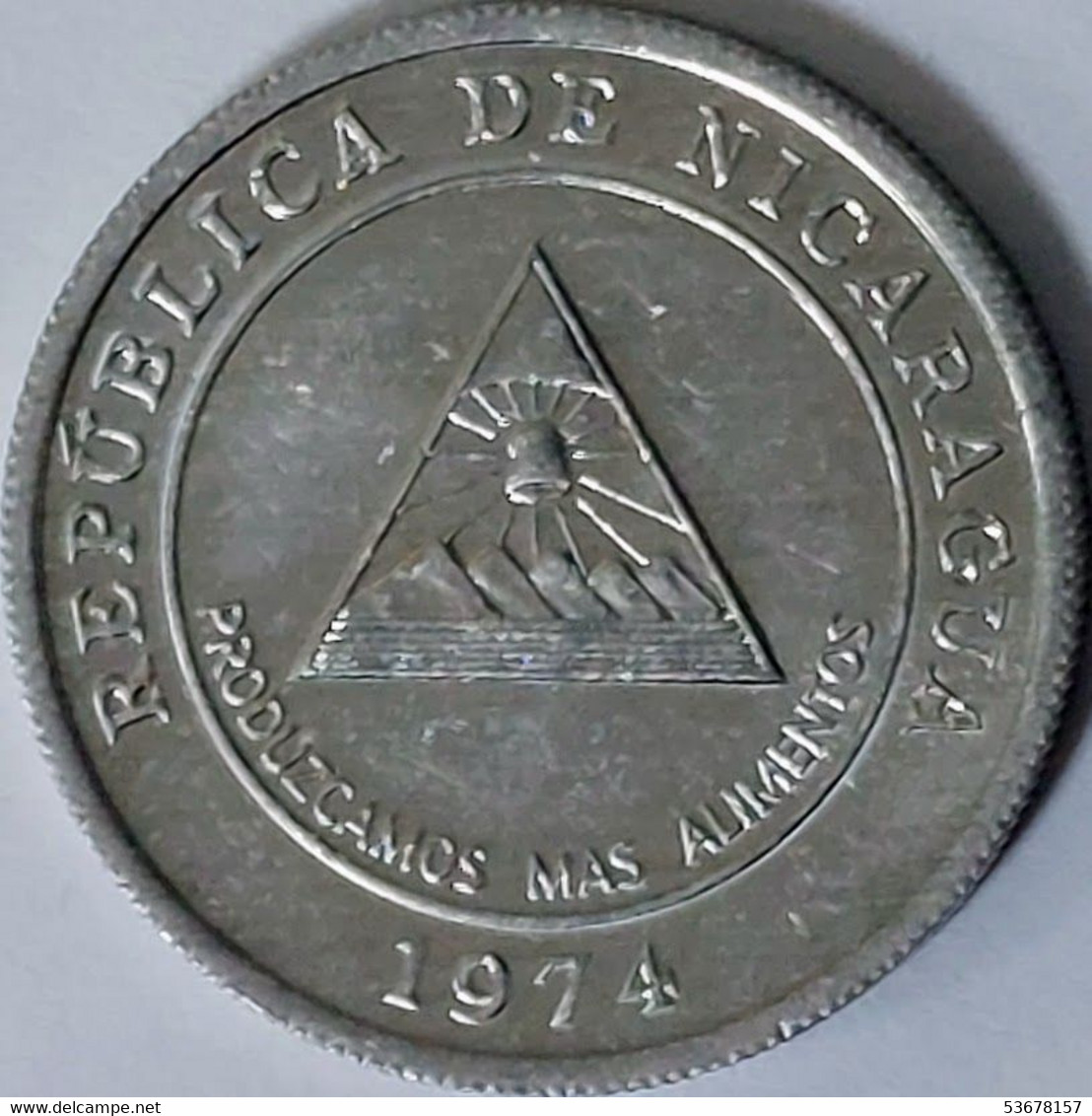 Nicaragua - 5 Centavos 1974, FAO - Let's Produce More Food, KM# 28 (#1565) - Nicaragua