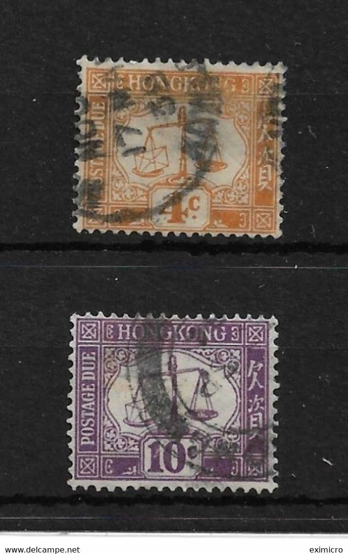 HONG KONG 1938 - 1963 POSTAGE DUES 4c, 10c SG D7, D10  FINE USED Cat £3.25 - Impuestos