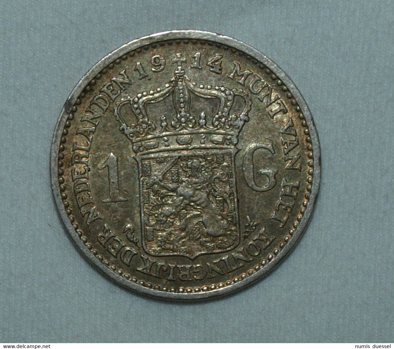 Silber/Silver Niederlande/Netherlands Wilhelmina, 1914, 1 Gulden VZ/XF - 1 Gulden