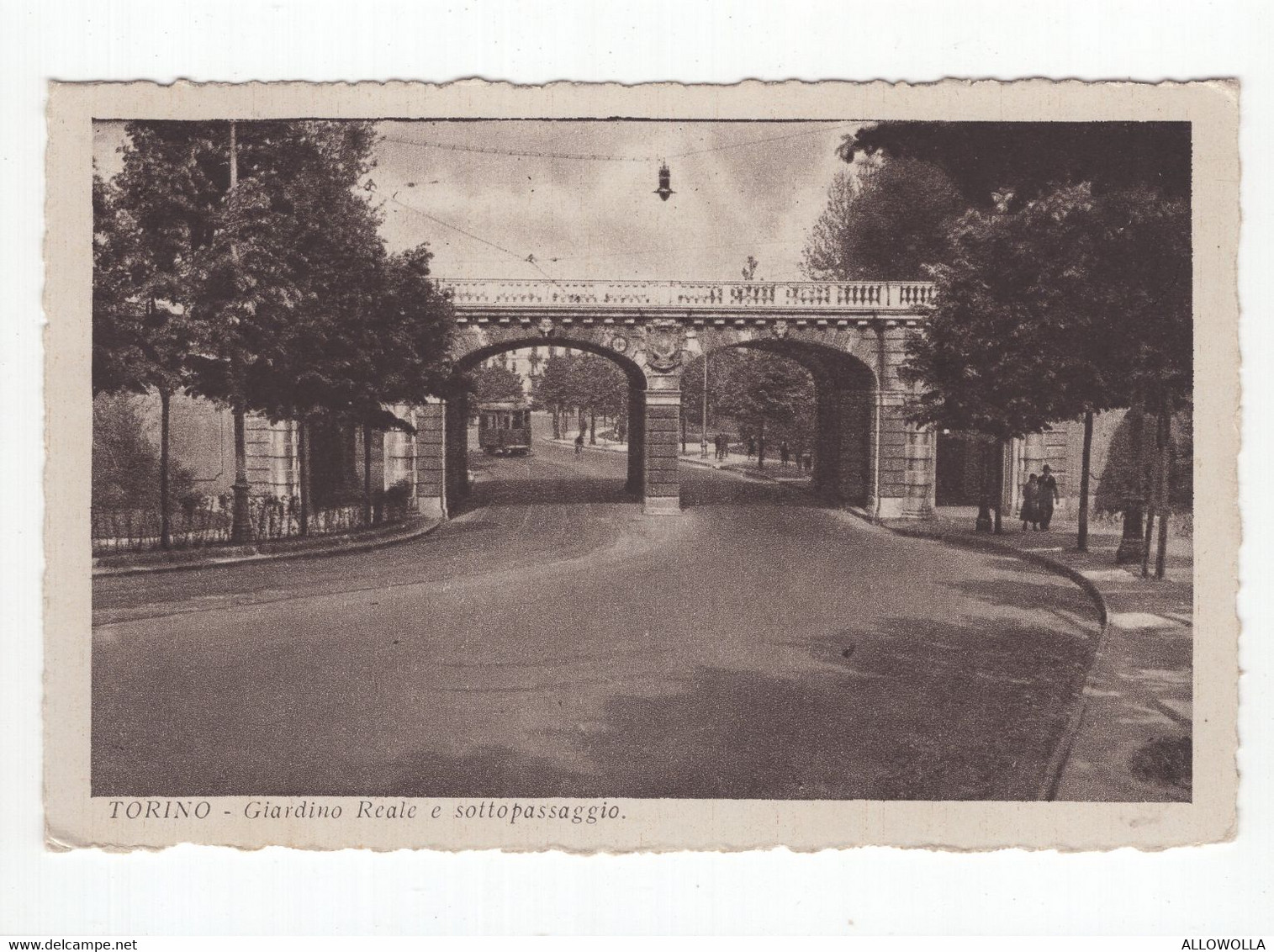 19074 " TORINO-GIARDINO REALE E SOTTOPASSAGGIO " ANIMATA-TRAMWAY-VERA FOTO-CART. POST. SPED.1933 - Parken & Tuinen