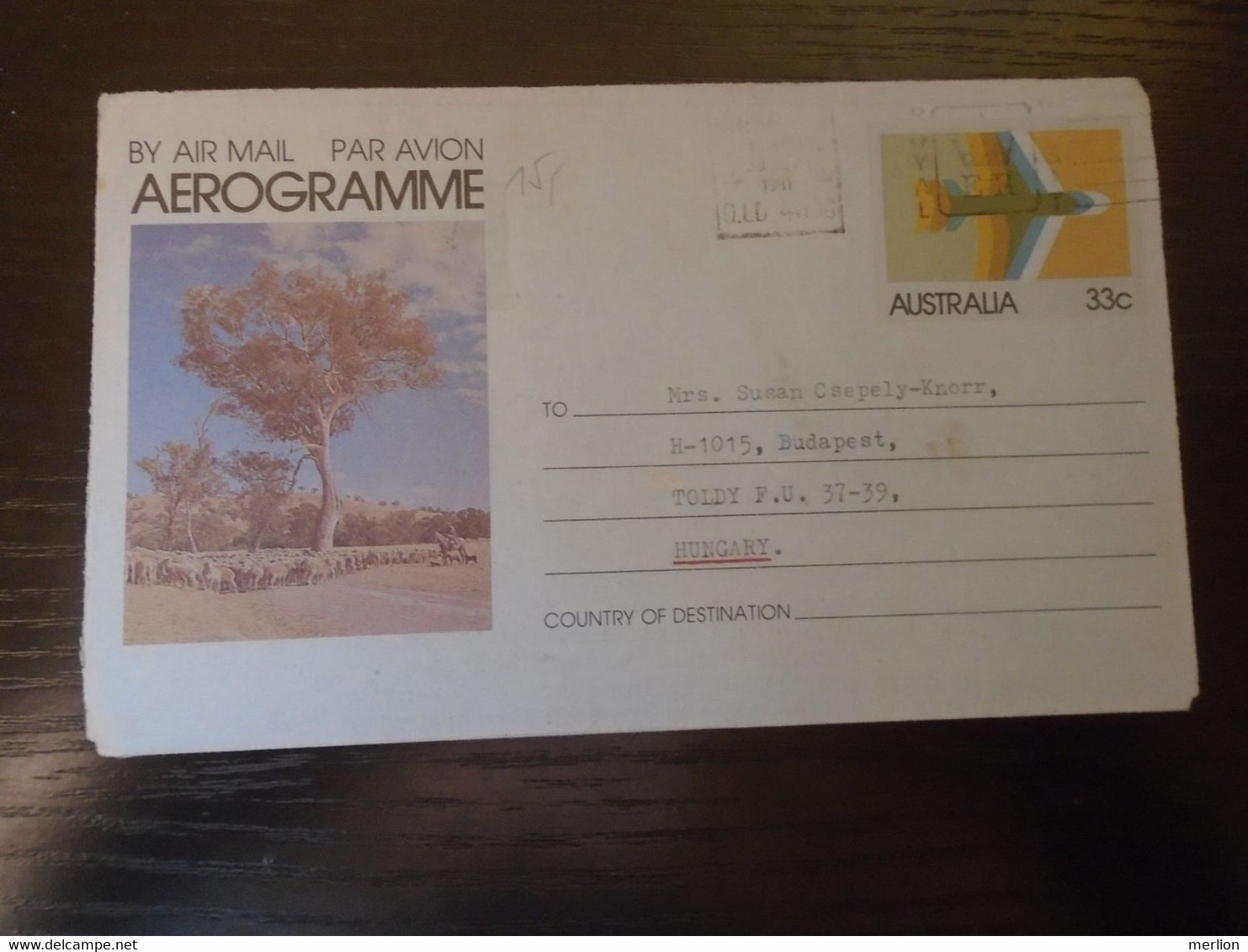 D192768  Australia Aerogramme  Goodna Queensland 1981  S Sent To Hungary - Aérogrammes