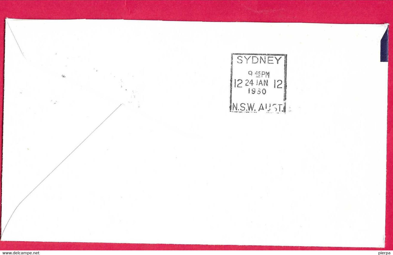 AUSTRALIA - FIRST FLIGHT TEALECTRA FROM CHRISTCHURCH TO SIDNEY * 24.JA.60* ON OFFICIAL ENVELOPE - Primi Voli