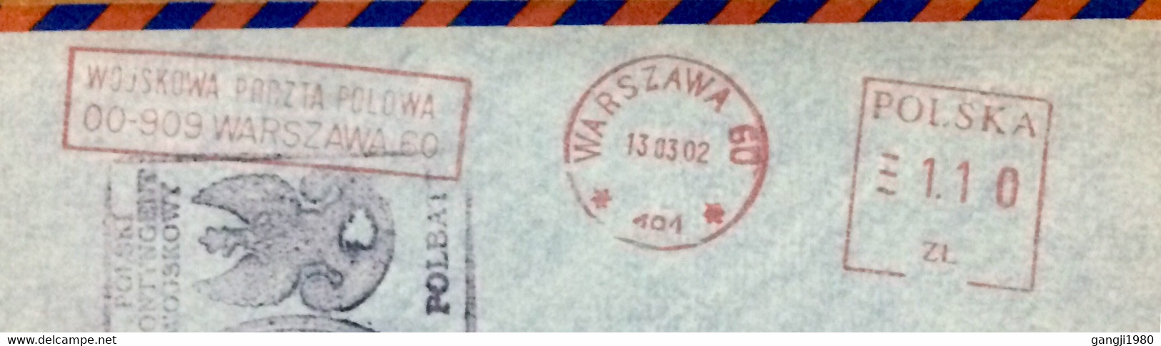 POLAND 2002, UNITED NATION PEACE ARMY IN LEBANON, JORDAN & SYRIA ,GOLAN POLISKI, POLBAT RONTYNGENT WOJSKOWY, COVER USED - Covers & Documents