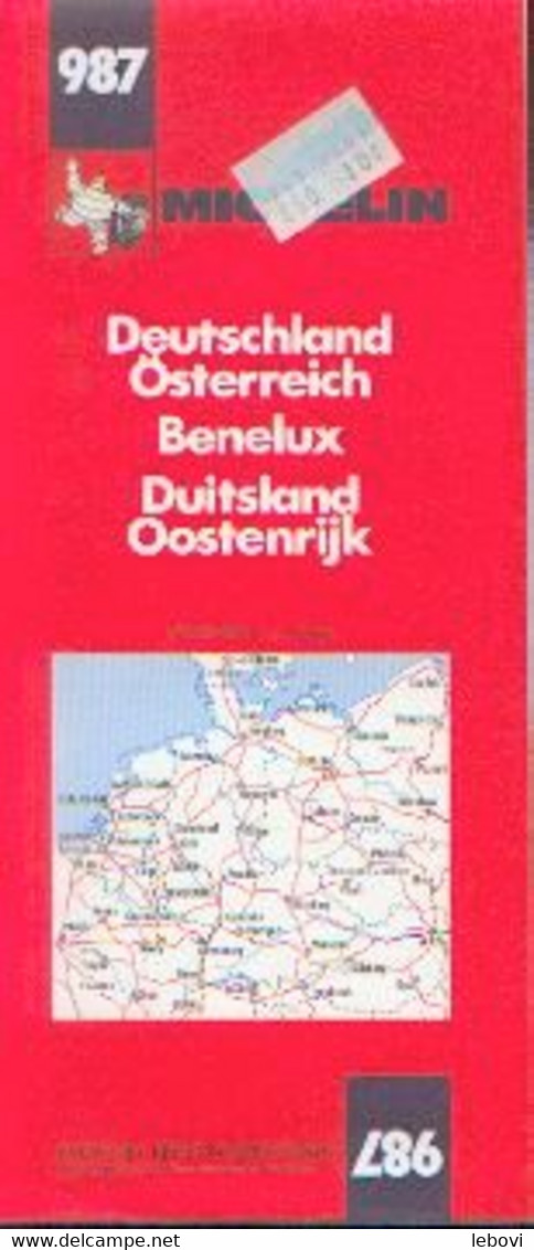 Carte MICHELIN N° 987 « ALLEMAGNE - AUTRICHE - BENELUX» (1982) - Cartes Routières