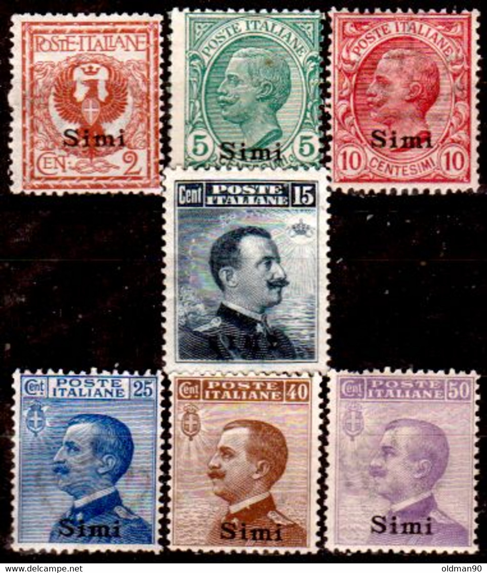 Egeo-OS-348- Simi: Original Stamps And Overprint 1912 (++) MNH - Quality In Your Opinion. - Aegean (Simi)