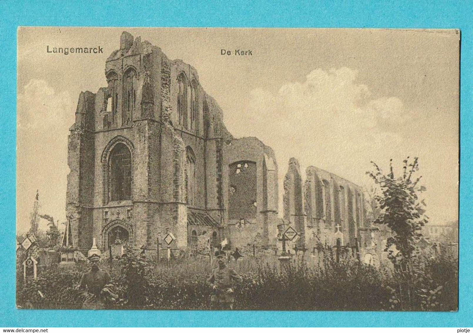 * Langemark - Langemarck (West Vlaanderen) * (Drukkerij Van Het Nieuw Rousselare 8586) Kerk, église, Ruines, Guerre - Langemark-Poelkapelle