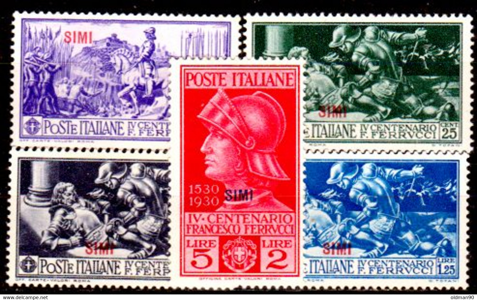 Egeo-OS-352- Simi: Original Stamps And Overprint 1930 (++) MNH - Quality In Your Opinion. - Egeo (Simi)