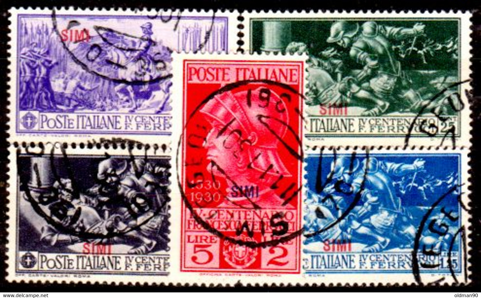 Egeo-OS-353- Simi: Original Stamps And Overprint 1930 (o) Used - Quality In Your Opinion. - Egeo (Simi)