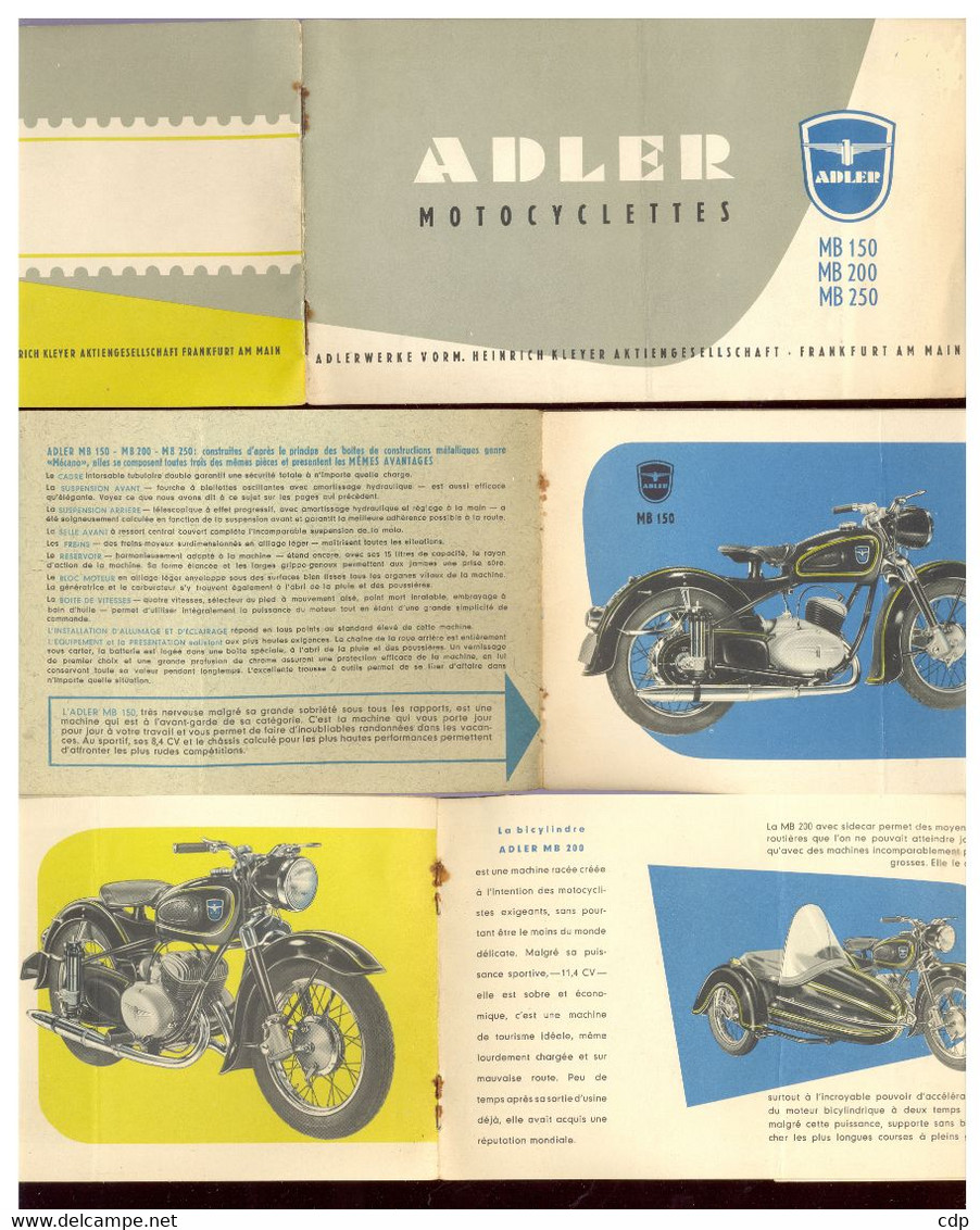 Publicité Motos Adler  1955 - Motos