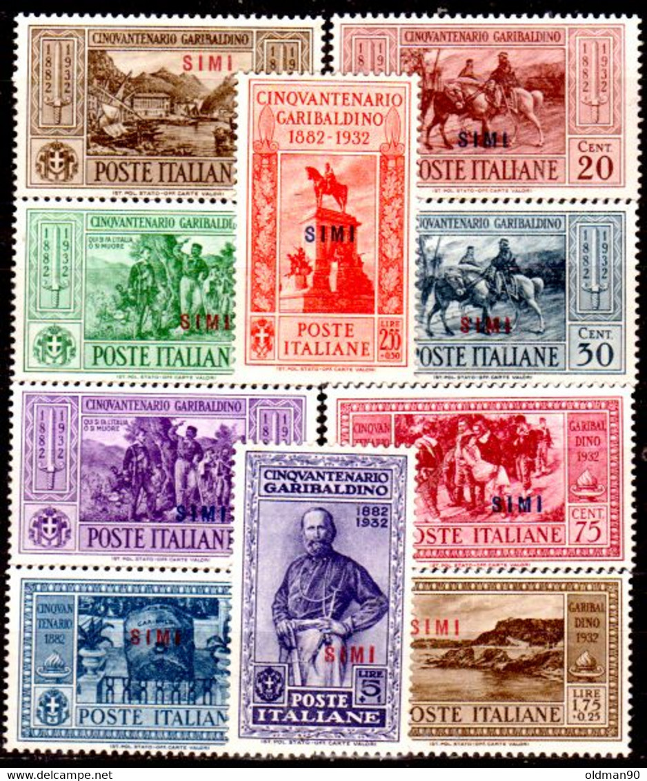 Egeo-OS-354- Simi: Original Stamps And Overprint 1932 (++) MNH - Quality In Your Opinion. - Egeo (Simi)