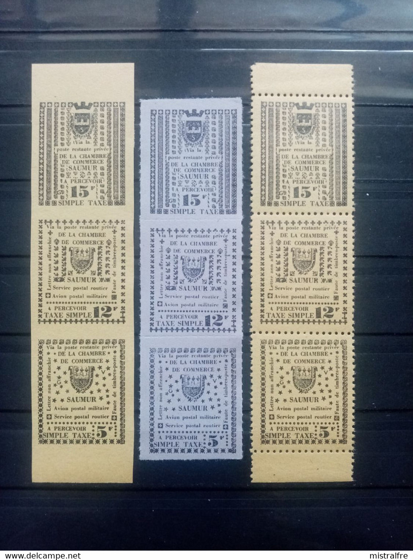 FRANCE. 1953. Timbres De Grève De SAUMUR. N° 4.5 Et 6 Se Tenant. Dentelés/Percés En Ligne/ND. Côte MAURY 2019 : 180,00 € - Stamps