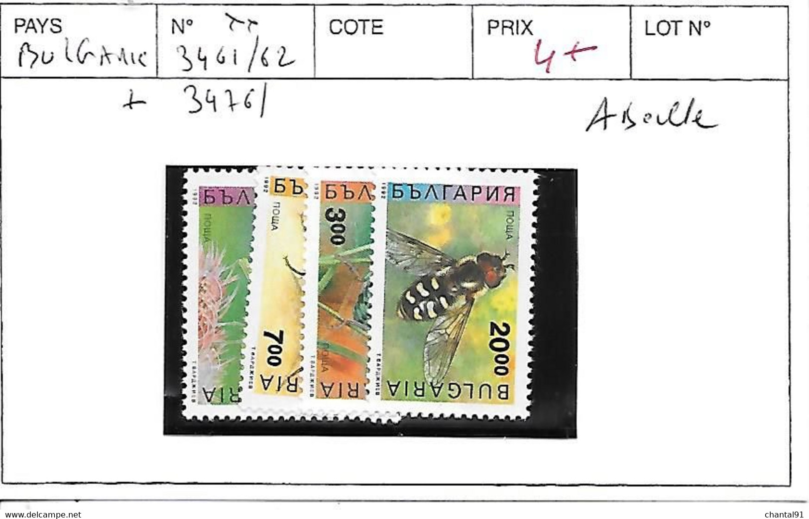 BULGARIE N° 3461/62 + 3476 ** - Ungebraucht