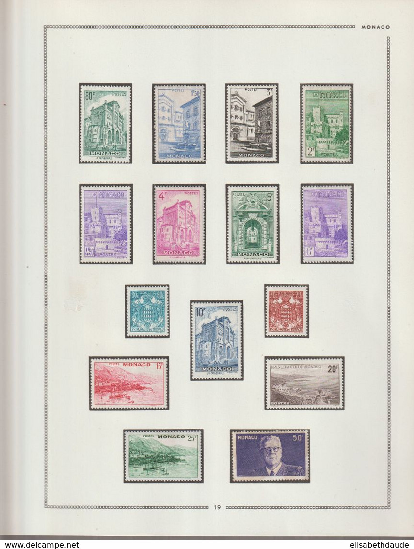 1941/1960 - MONACO - COLLECTION COMPLETE A PARTIR De YVERT N°225 ! 29 FEUILLES MOC ! * MLH - COTE = 1100 EUR ! - Lots & Serien