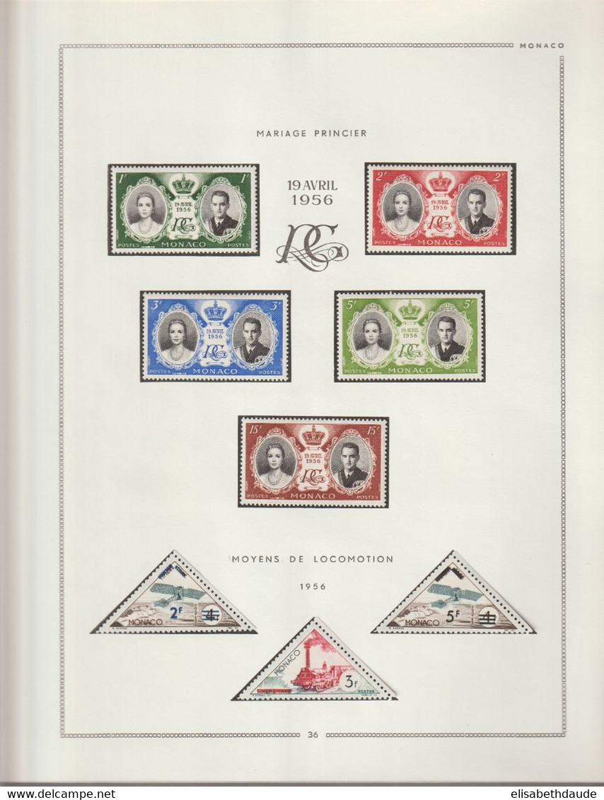 1941/1960 - MONACO - COLLECTION COMPLETE A PARTIR de YVERT N°225 ! 29 FEUILLES MOC ! * MLH - COTE = 1100 EUR !