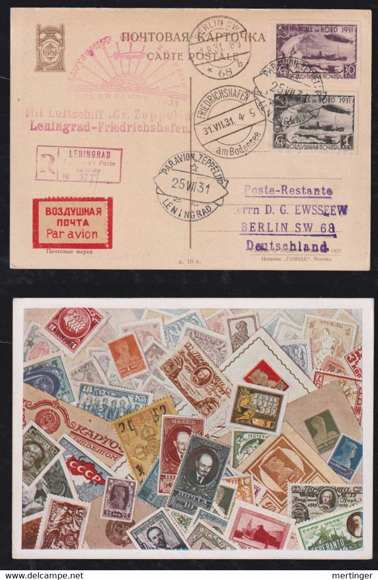 Russia 1931 ZEPPELIN Postcard LENINGRAD To BERLIN Germany - Covers & Documents