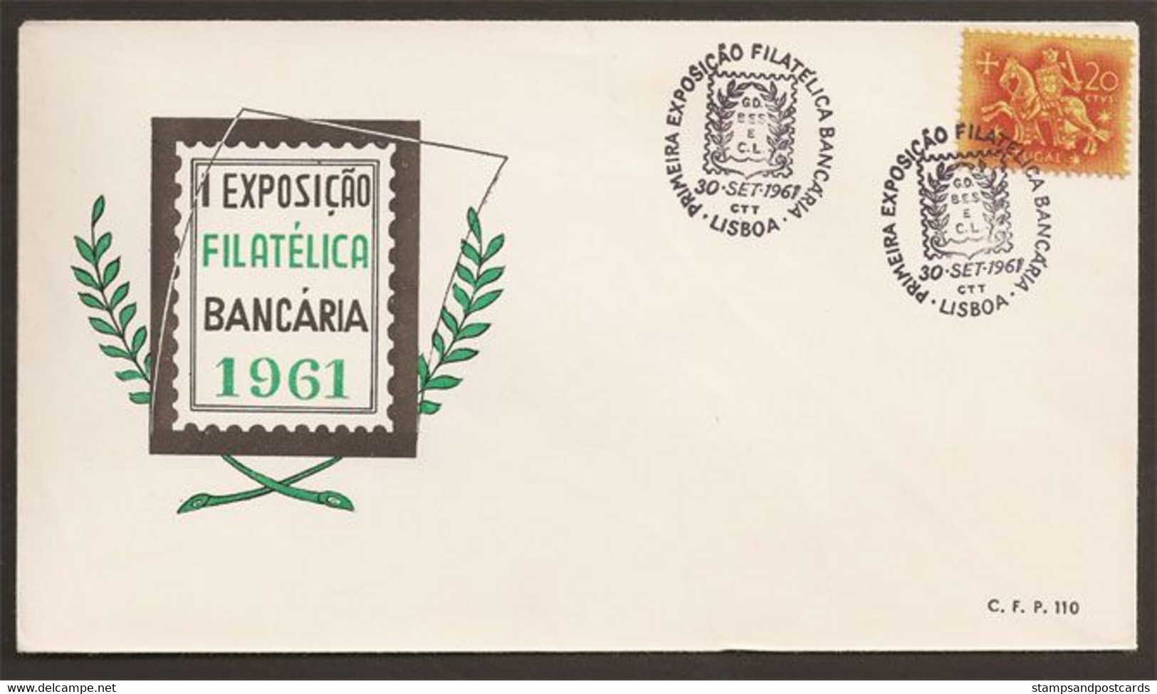 Portugal Cachet Commémoratif  Expo Philatelique Bancaire 1961 Event Postmark Stamp Expo - Flammes & Oblitérations