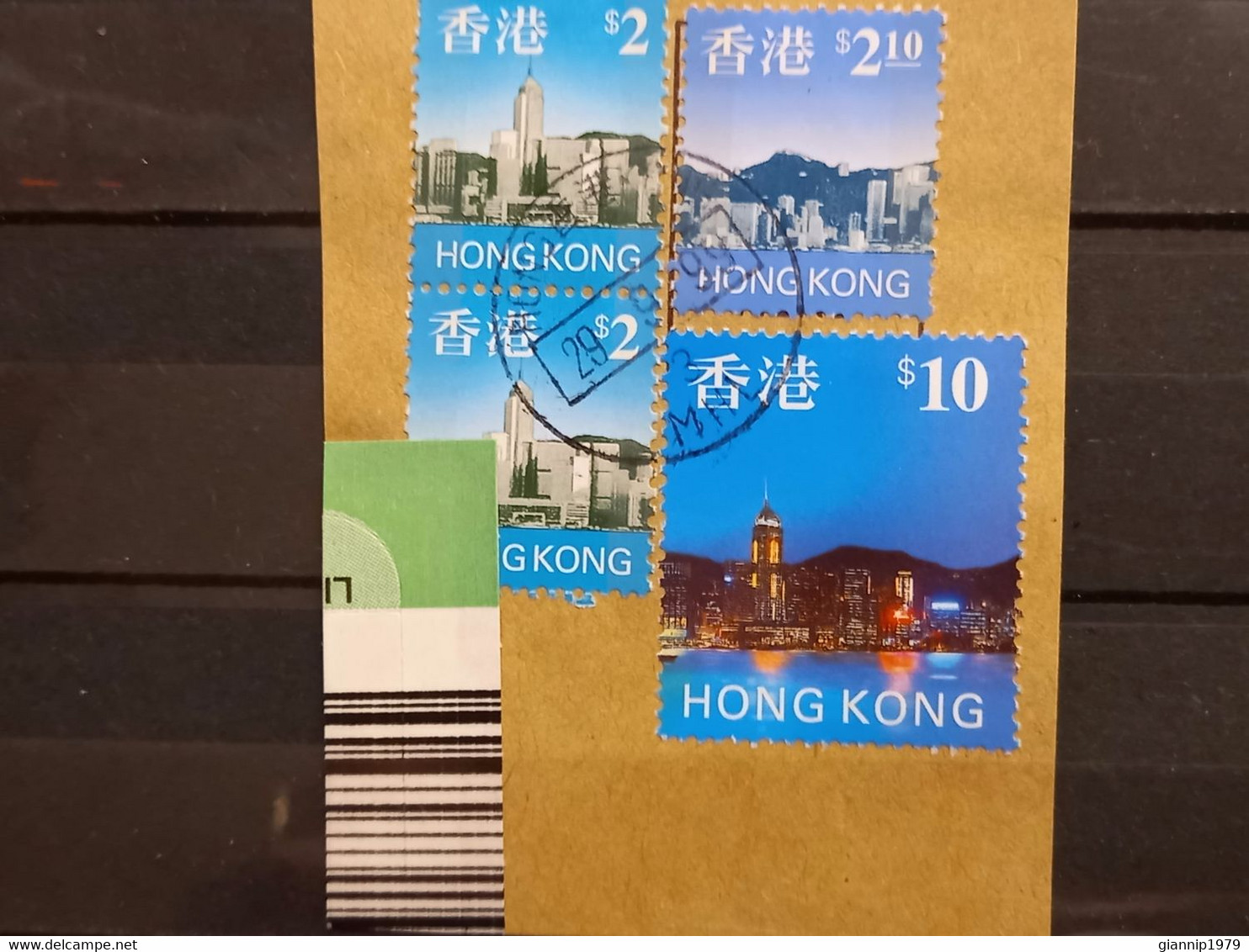 FRANCOBOLLI STAMPS HONG KONG 1999 USED FRAMMENTO SKYLINE BLOCCO OBLITERE' FRAGMENT - Usati