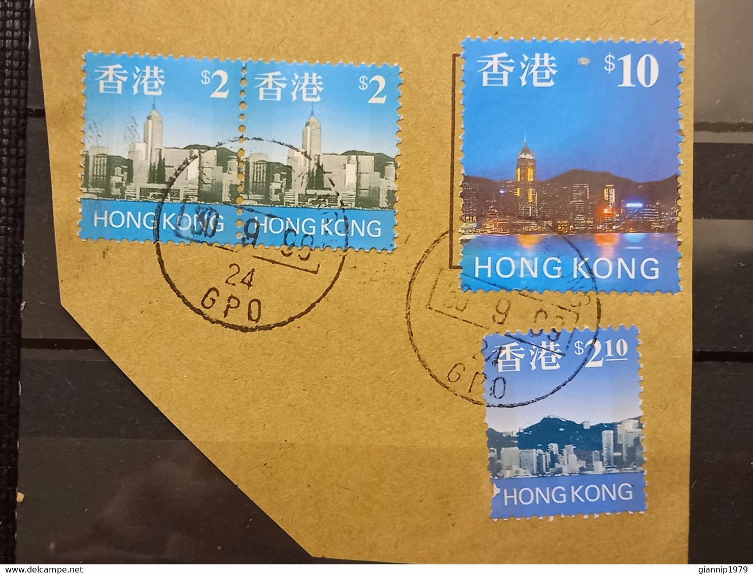 FRANCOBOLLI STAMPS HONG KONG 1999 USED FRAMMENTO SKYLINE BLOCCO OBLITERE' FRAGMENT - Usati