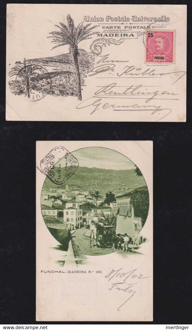 Portugal FUNCHAL 1902 Picture Postcard MADEIRA To REUTLINGEN Germany - Funchal
