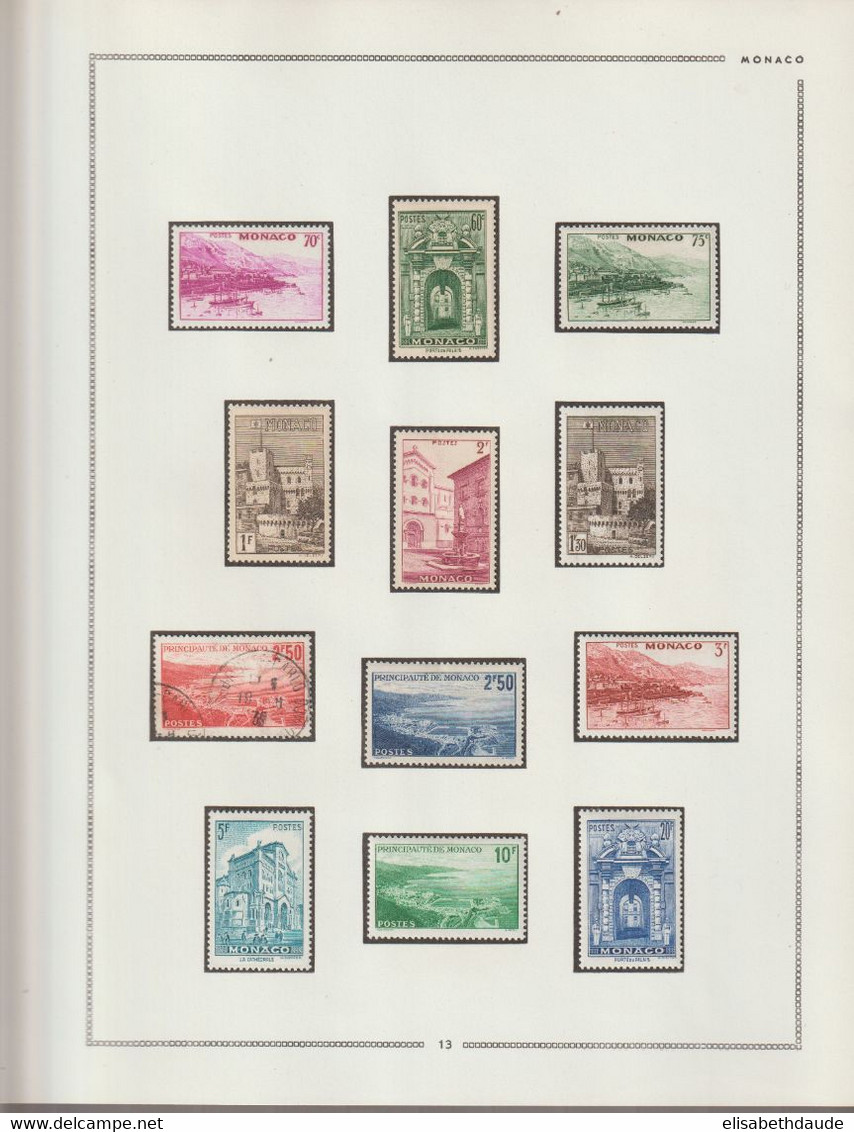 1938/1941 - MONACO - COLLECTION COMPLETE YVERT N°167/233 ! 5 FEUILLES MOC ! * MLH (2 TIMBRES OB) - COTE = 755 EUR ! - Collections, Lots & Séries