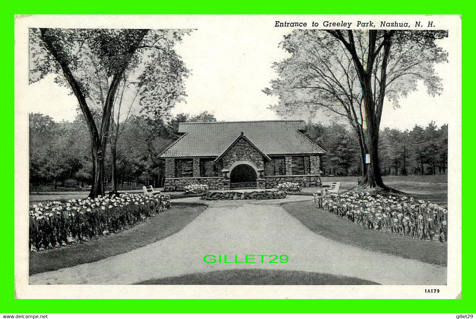 NASHUA, NH - ENTRANCE TO GREELEY PARK - C. T. PHOTO-FINISH - - Nashua