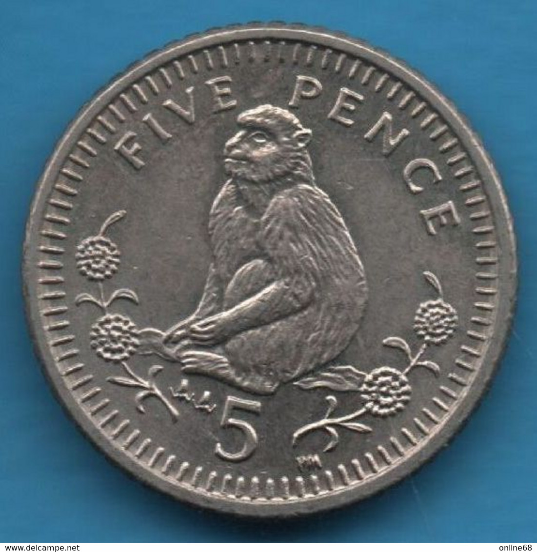 GIBRALTAR 5 PENCE 1999 KM# 775 Elizabeth II Macaque - Gibraltar