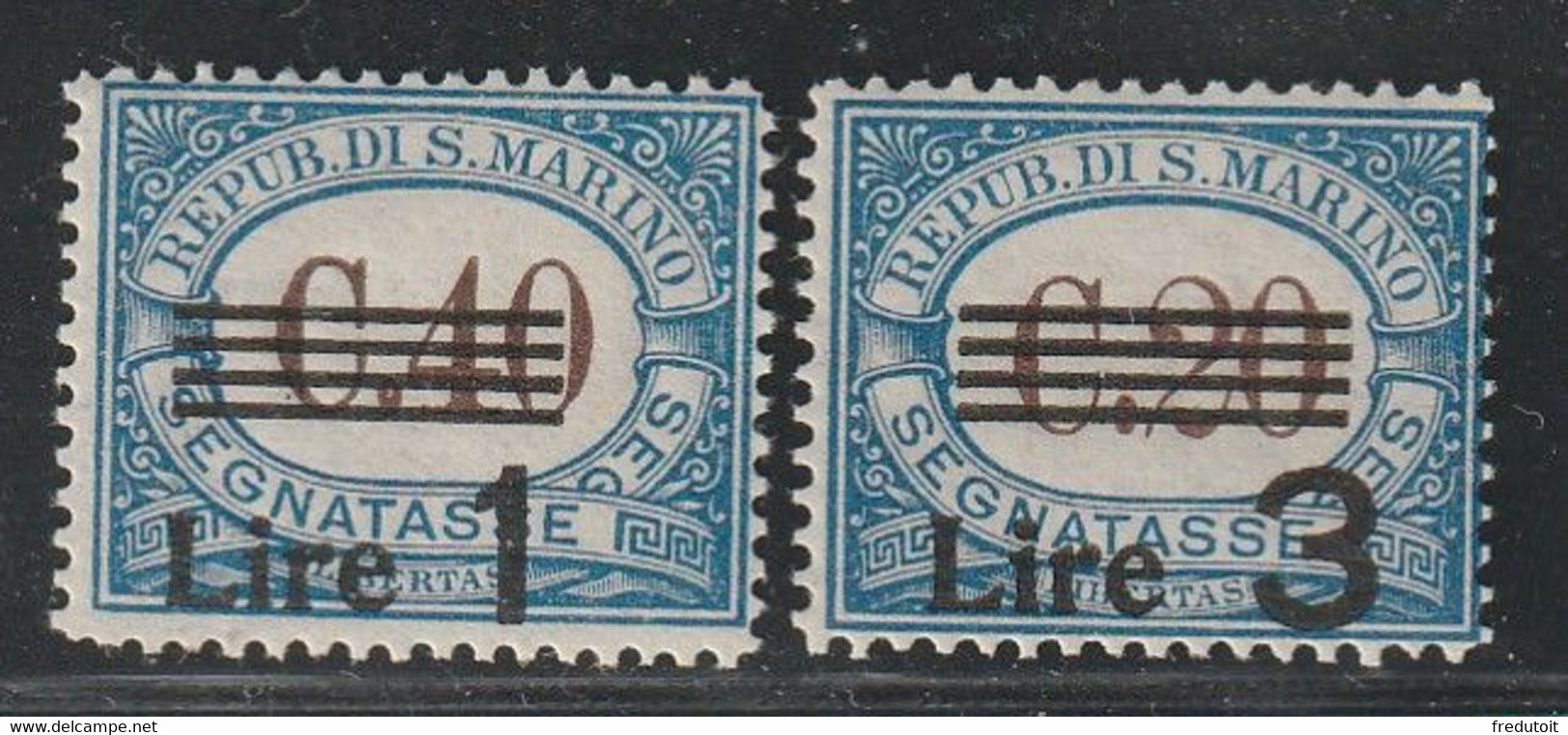 SAINT MARIN - TAXE N°61/2 * (1940) Surchargés - Timbres-taxe