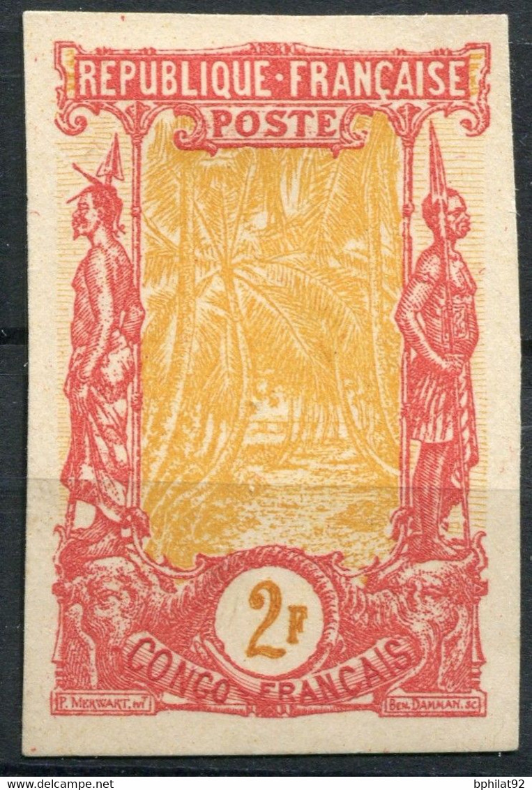 !!! CONGO, ESSAI DE COULEUR SUR PAPIER CARTON NON DENTELE DU N°40 NEUF TOUJOURS SANS GOMME - Unused Stamps