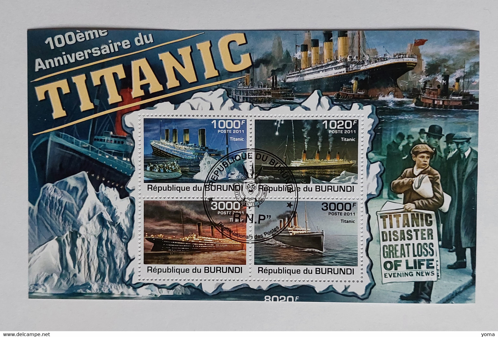 Michel N° BL 176         Centenaire Du Naufrage Du Titanic - Gebraucht
