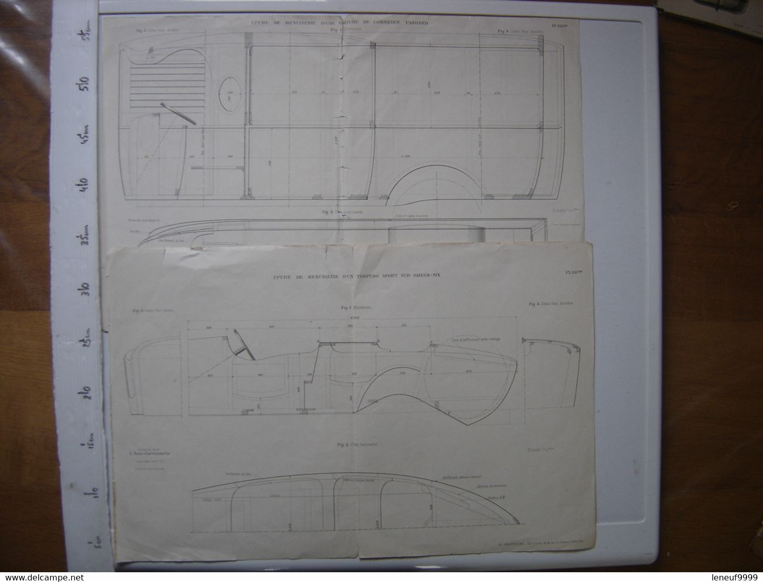 LOT De 2 Gravures Planches L'AUTO CARROSSERIE 58 Epure De Menuiserie ART DECO - Machines