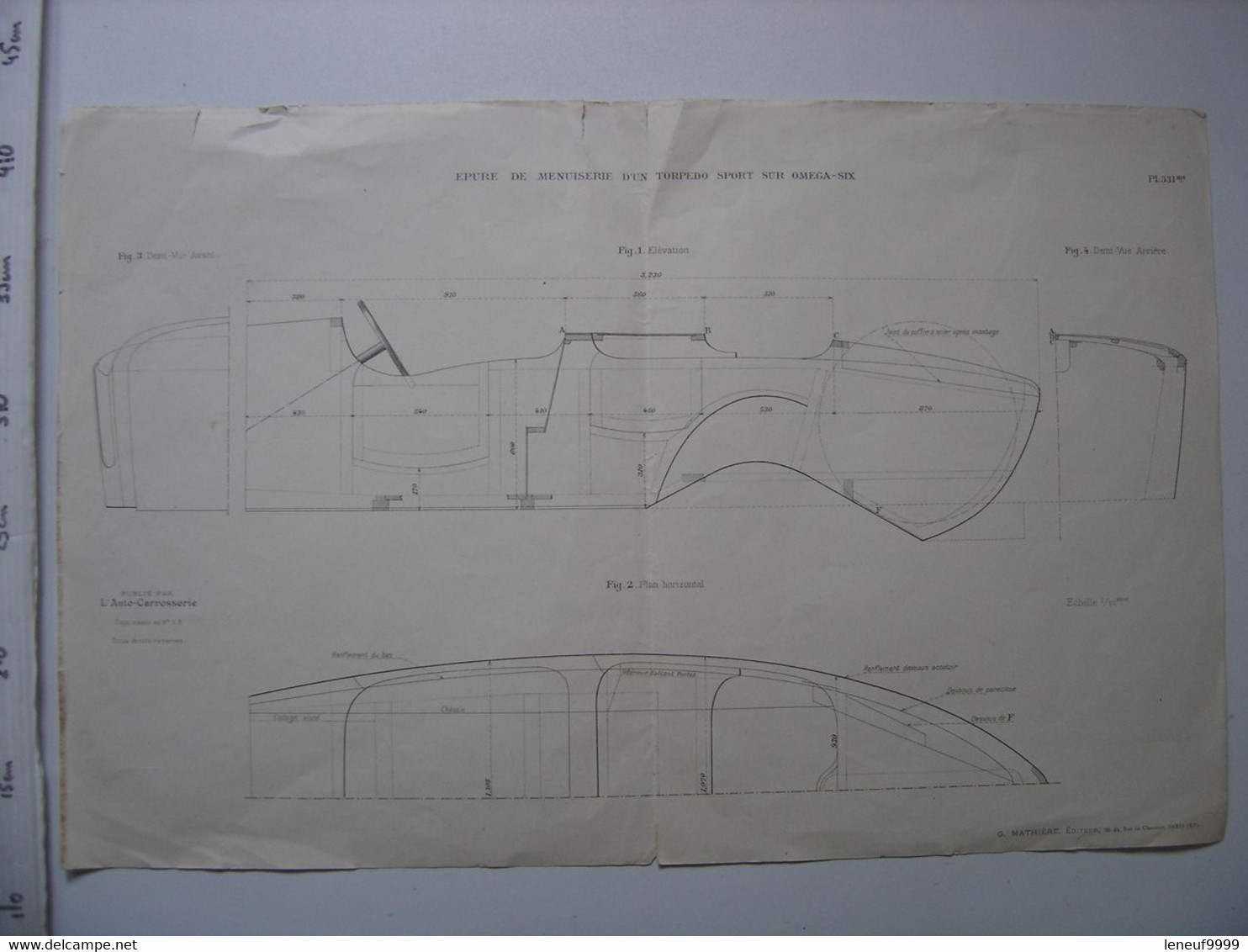 LOT De 2 Gravures Planches L'AUTO CARROSSERIE 58 Epure De Menuiserie ART DECO - Máquinas