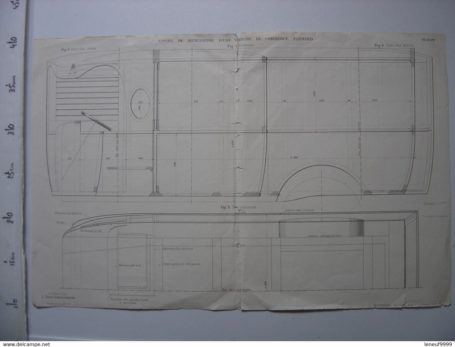 LOT De 2 Gravures Planches L'AUTO CARROSSERIE 58 Epure De Menuiserie ART DECO - Tools