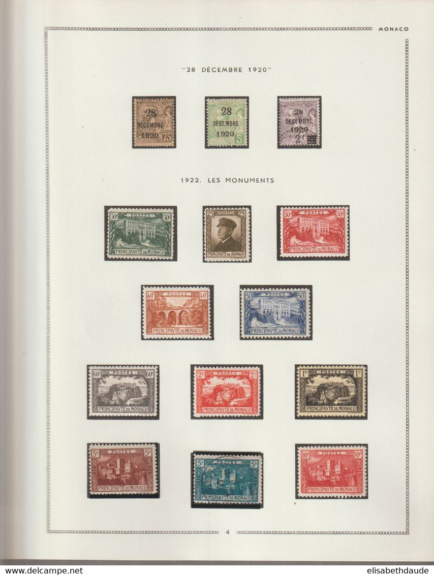 1885/1937 - MONACO - COLLECTION IMPORTANTE ! 12 FEUILLES MOC ! * / OBLITERES - MLH / Used - COTE > 2300 EUR ! - Collections, Lots & Series